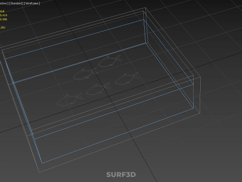FISH SWIMMING CONCRETE WATER TANK CONTAINER POND POOL AQUA BASIN 3D Model