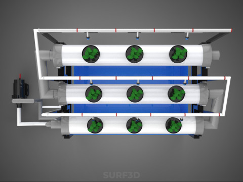 HYDROPONIC FARM PLANT AUTO WATER CYCLE TANK PUMP NOZZLE SPRAYER 3D मॉडल