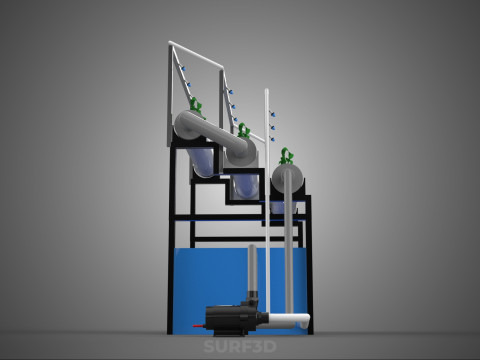 HYDROPONIC FARM PLANT AUTO WATER CYCLE TANK PUMP NOZZLE SPRAYER 3D मॉडल