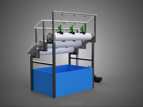 HYDROPONIC FARM PLANT AUTO WATER CYCLE TANK PUMP NOZZLE SPRAYER 3D मॉडल