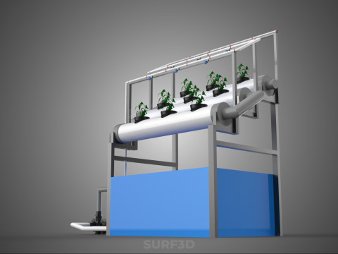 HYDROPONIC FARM PLANT AUTO WATER CYCLE TANK PUMP NOZZLE SPRAYER 3D मॉडल