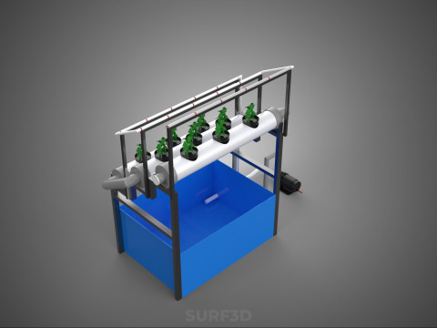 HYDROPONIC FARM PLANT AUTO WATER CYCLE TANK PUMP NOZZLE SPRAYER 3D मॉडल