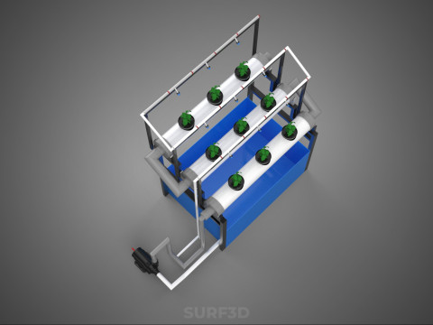 HYDROPONIC FARM PLANT AUTO WATER CYCLE TANK PUMP NOZZLE SPRAYER 3D मॉडल