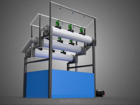 HYDROPONIC FARM PLANT AUTO WATER CYCLE TANK PUMP NOZZLE SPRAYER 3D मॉडल