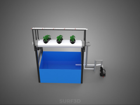 HYDROPONIC FARM PLANT AUTO WATER CYCLE TANK PUMP NOZZLE SPRAYER 3D मॉडल