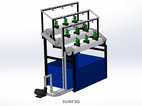 HYDROPONIC FARM PLANT AUTO WATER CYCLE TANK PUMP NOZZLE SPRAYER 3D मॉडल