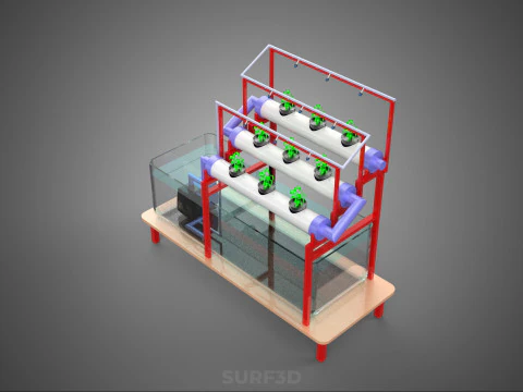 PLANT CULTIVATION HYDROPONIC WATER CYCLE TANK PUMP NOZZLE SPRAY 3D Model