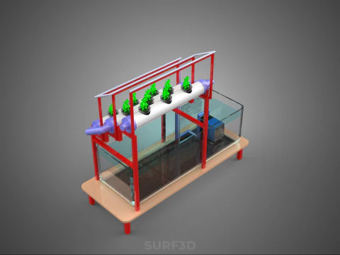 PLANT CULTIVATION HYDROPONIC WATER CYCLE TANK PUMP NOZZLE SPRAY 3D Model