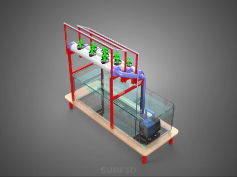 PLANT CULTIVATION HYDROPONIC WATER CYCLE TANK PUMP NOZZLE SPRAY 3D Model