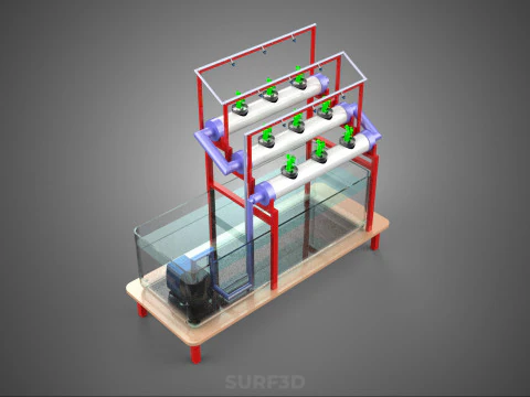 PLANT CULTIVATION HYDROPONIC WATER CYCLE TANK PUMP NOZZLE SPRAY 3D Model