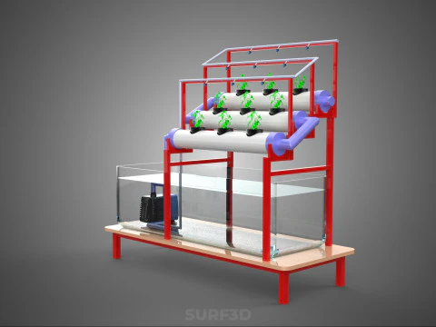 PLANT CULTIVATION HYDROPONIC WATER CYCLE TANK PUMP NOZZLE SPRAY 3D Model