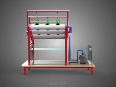 PLANT CULTIVATION HYDROPONIC WATER CYCLE TANK PUMP NOZZLE SPRAY 3D Model