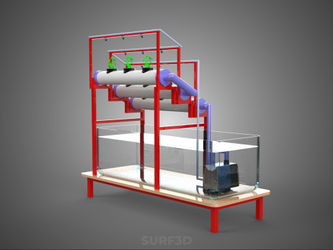 PLANT CULTIVATION HYDROPONIC WATER CYCLE TANK PUMP NOZZLE SPRAY Model 3D