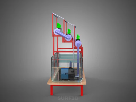 PLANT CULTIVATION HYDROPONIC WATER CYCLE TANK PUMP NOZZLE SPRAY 3D Model