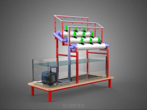 PLANT CULTIVATION HYDROPONIC WATER CYCLE TANK PUMP NOZZLE SPRAY 3D Model