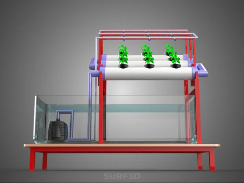 PLANT CULTIVATION HYDROPONIC WATER CYCLE TANK PUMP NOZZLE SPRAY 3D Model