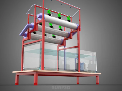 PLANT CULTIVATION HYDROPONIC WATER CYCLE TANK PUMP NOZZLE SPRAY 3D Model