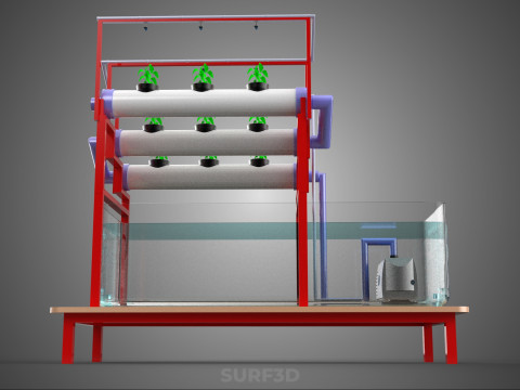 PLANT CULTIVATION HYDROPONIC WATER CYCLE TANK PUMP NOZZLE SPRAY Model 3D