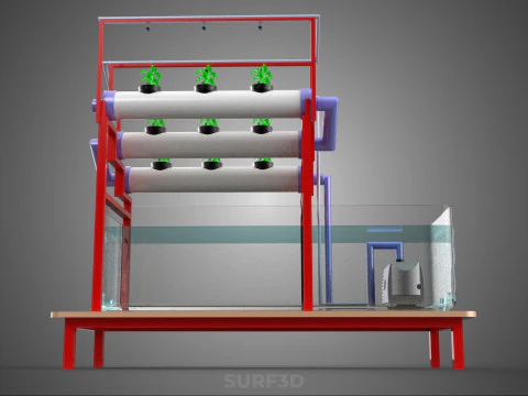 PLANT CULTIVATION HYDROPONIC WATER CYCLE TANK PUMP NOZZLE SPRAY 3D Model