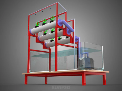 PLANT CULTIVATION HYDROPONIC WATER CYCLE TANK PUMP NOZZLE SPRAY 3D Model