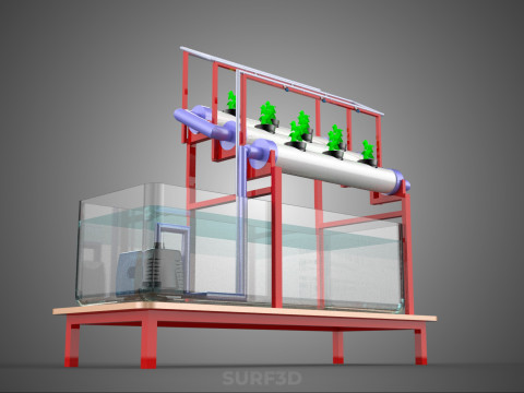 PLANT CULTIVATION HYDROPONIC WATER CYCLE TANK PUMP NOZZLE SPRAY Model 3D