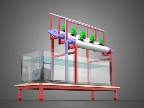 PLANT CULTIVATION HYDROPONIC WATER CYCLE TANK PUMP NOZZLE SPRAY 3D Model