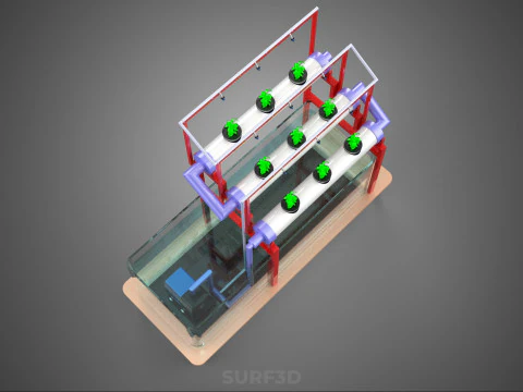 PLANT CULTIVATION HYDROPONIC WATER CYCLE TANK PUMP NOZZLE SPRAY 3D Model