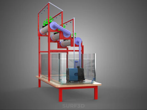 PLANT CULTIVATION HYDROPONIC WATER CYCLE TANK PUMP NOZZLE SPRAY 3D Model