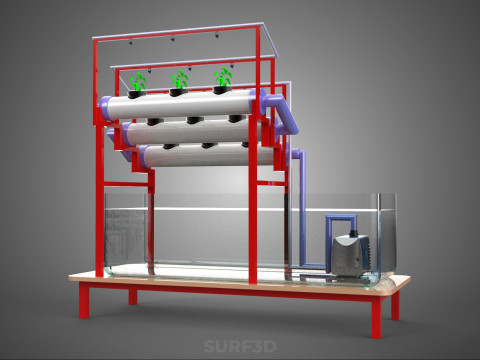 PLANT CULTIVATION HYDROPONIC WATER CYCLE TANK PUMP NOZZLE SPRAY Model 3D