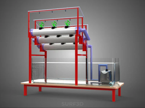 PLANT CULTIVATION HYDROPONIC WATER CYCLE TANK PUMP NOZZLE SPRAY 3D Model