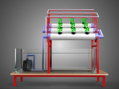 PLANT CULTIVATION HYDROPONIC WATER CYCLE TANK PUMP NOZZLE SPRAY 3D Model