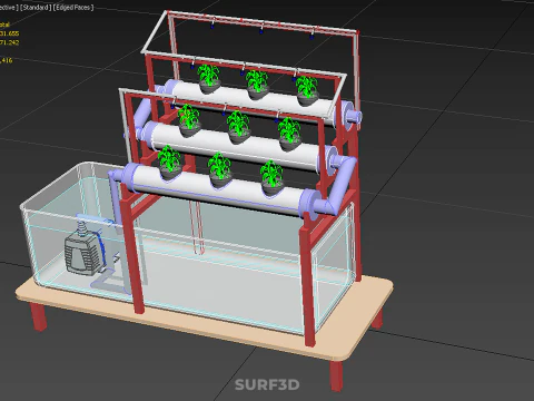 PLANT CULTIVATION HYDROPONIC WATER CYCLE TANK PUMP NOZZLE SPRAY 3D Model
