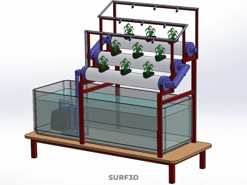 PLANT CULTIVATION HYDROPONIC WATER CYCLE TANK PUMP NOZZLE SPRAY 3D Model