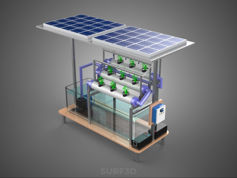 HYDROPONIC PANEL SOLAR CELL POWERED FARM PLANT WATER PUMP SPRAY Model 3D