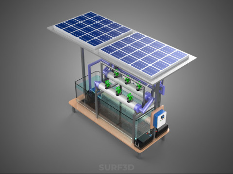 HYDROPONIC PANEL SOLAR CELL POWERED FARM PLANT WATER PUMP SPRAY 3D 模型