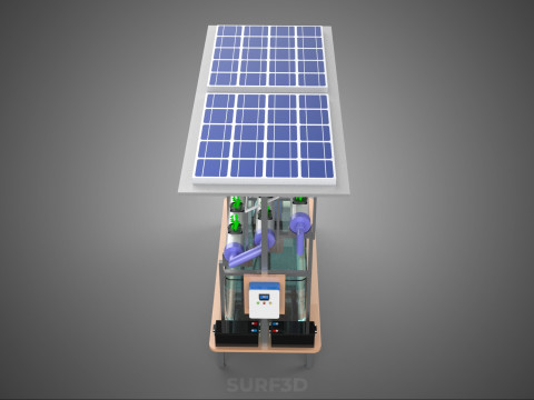 HYDROPONIC PANEL SOLAR CELL POWERED FARM PLANT WATER PUMP SPRAY 3D 模型