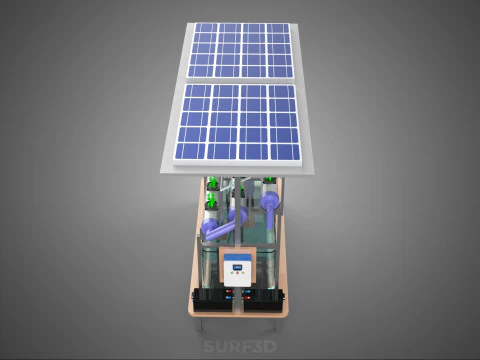 HYDROPONIC PANEL SOLAR CELL POWERED FARM PLANT WATER PUMP SPRAY 3D Model