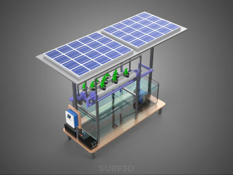 HYDROPONIC PANEL SOLAR CELL POWERED FARM PLANT WATER PUMP SPRAY 3D Model