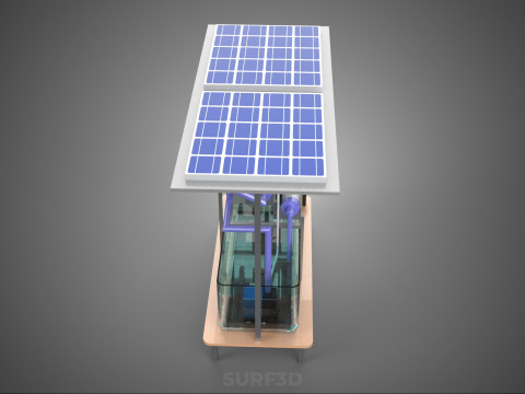HYDROPONIC PANEL SOLAR CELL POWERED FARM PLANT WATER PUMP SPRAY 3D 模型