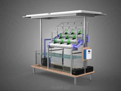 HYDROPONIC PANEL SOLAR CELL POWERED FARM PLANT WATER PUMP SPRAY 3D 模型