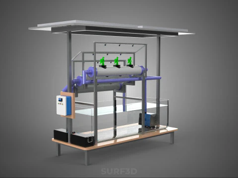 HYDROPONIC PANEL SOLAR CELL POWERED FARM PLANT WATER PUMP SPRAY 3D Model