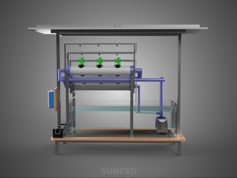 HYDROPONIC PANEL SOLAR CELL POWERED FARM PLANT WATER PUMP SPRAY 3D 模型