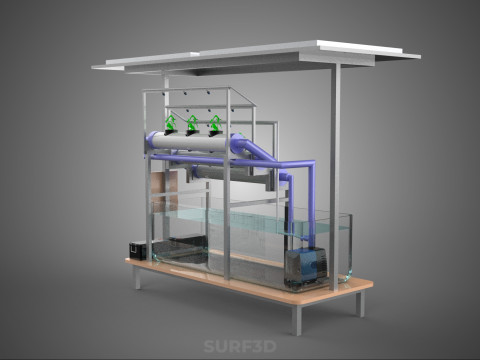 HYDROPONIC PANEL SOLAR CELL POWERED FARM PLANT WATER PUMP SPRAY 3D 模型