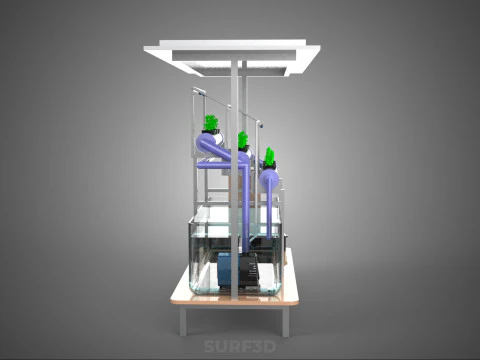 HYDROPONIC PANEL SOLAR CELL POWERED FARM PLANT WATER PUMP SPRAY 3D Model