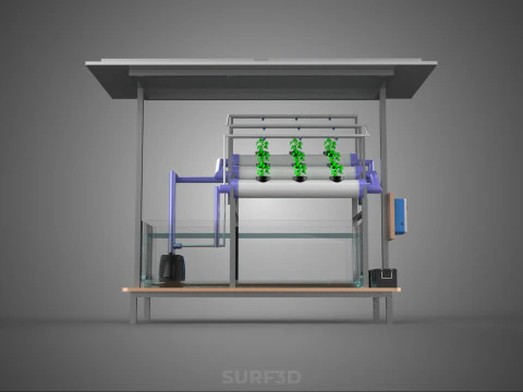 HYDROPONIC PANEL SOLAR CELL POWERED FARM PLANT WATER PUMP SPRAY 3D Model