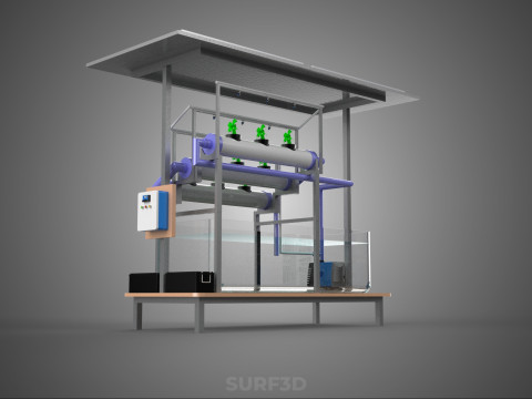 HYDROPONIC PANEL SOLAR CELL POWERED FARM PLANT WATER PUMP SPRAY 3D 模型