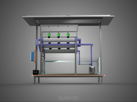 HYDROPONIC PANEL SOLAR CELL POWERED FARM PLANT WATER PUMP SPRAY 3D 模型