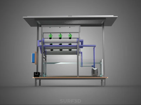 HYDROPONIC PANEL SOLAR CELL POWERED FARM PLANT WATER PUMP SPRAY 3D Model