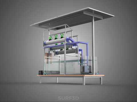 HYDROPONIC PANEL SOLAR CELL POWERED FARM PLANT WATER PUMP SPRAY 3D 模型