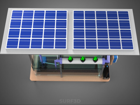 HYDROPONIC PANEL SOLAR CELL POWERED FARM PLANT WATER PUMP SPRAY 3D 模型